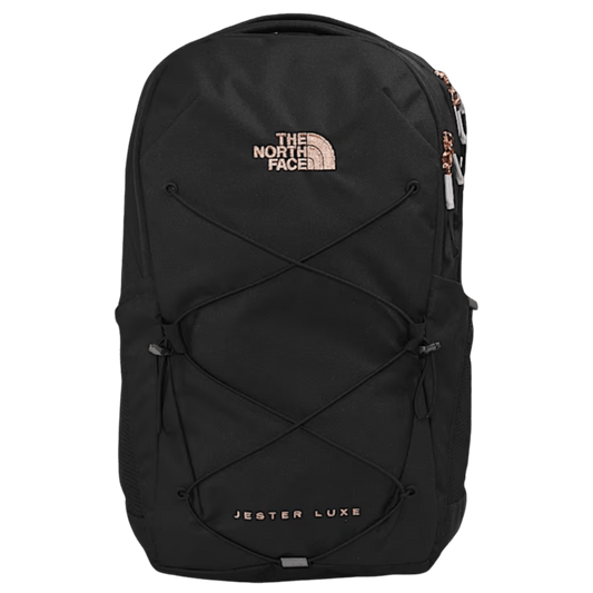 NORTHFACE WOMEN JESTER LUXE BACKPACK - TNF BLK CRL MTL - FRONT VIEW