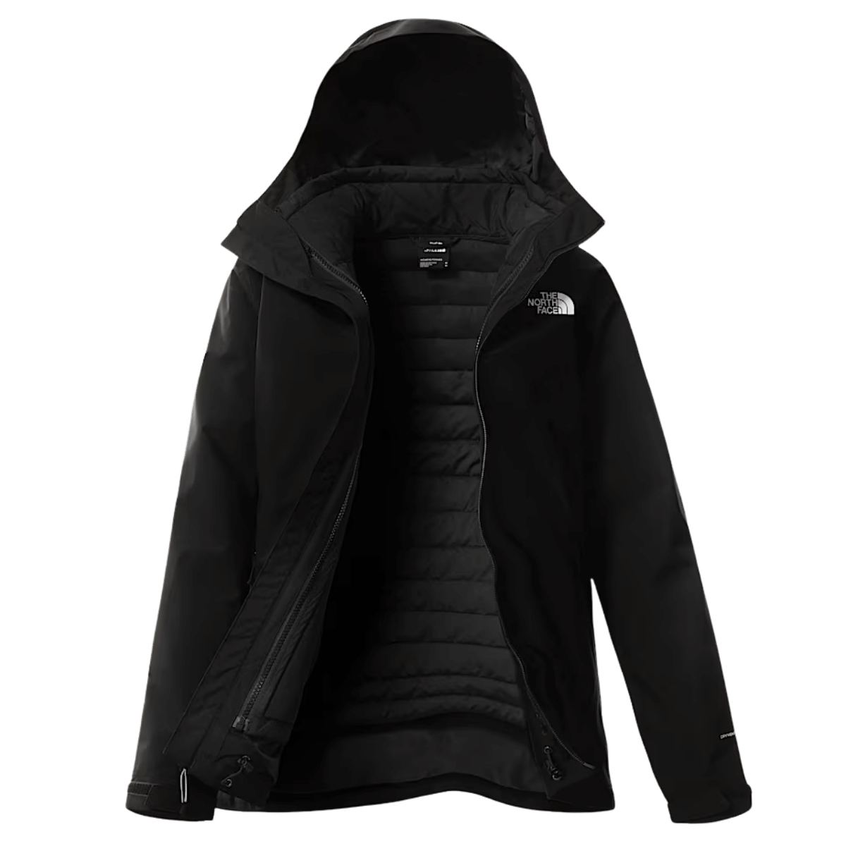 NORTHFACE WOMEN'S CARTO TRICLIMATE JACKET - TNF BLACK-NPF FRONT OPEN