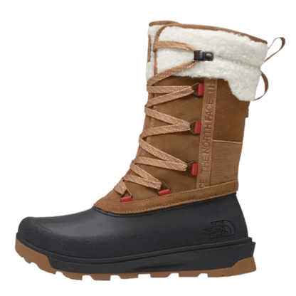 NORTHFACE WOMEN'S SHELLISTA V MID WATERPROOF BOOT - TIMBER TAN/TNF BLACK  FRONT