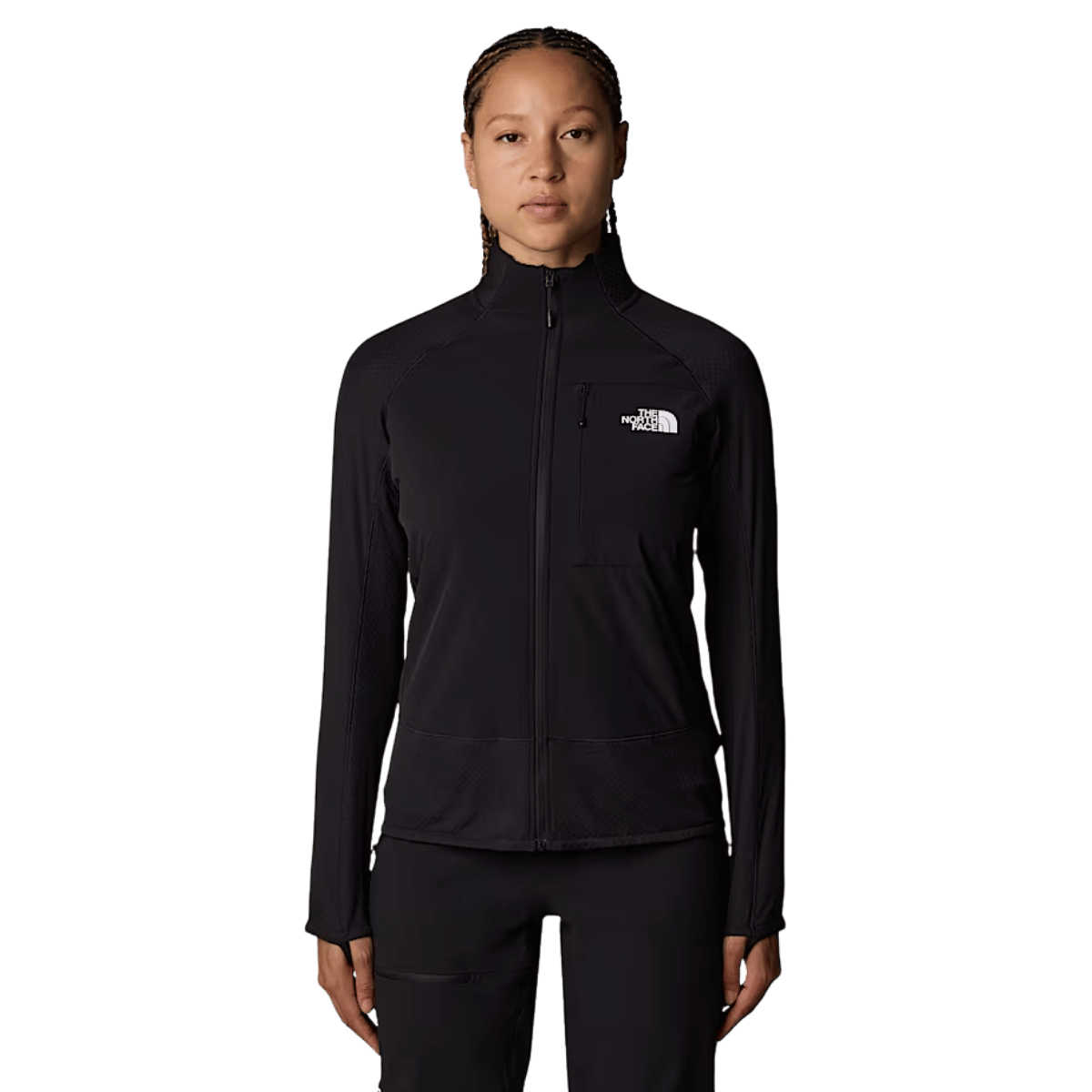 NORTHFACE WOMEN'S SUMMIT FUTUREFLEECE HYBRID JACKET - TNF BLACK WW FRONT