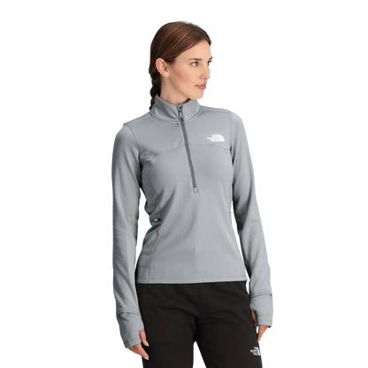 NORTHFACE WOMEN'S WINTER WARM PRO 1/4 ZIP - HIGH RISE GREY WW FRONT