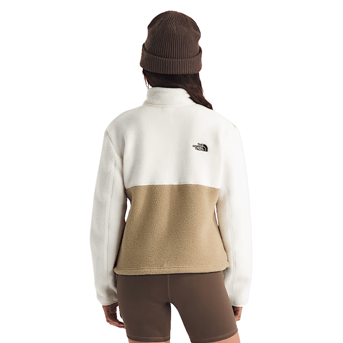NORTHFACE WOMEN'S YUMIORI 1/4 ZIP - KHAKI STONE WW BACK