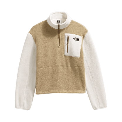 NORTHFACE WOMEN'S YUMIORI 1/4 ZIP - KHAKI STONE FRONT