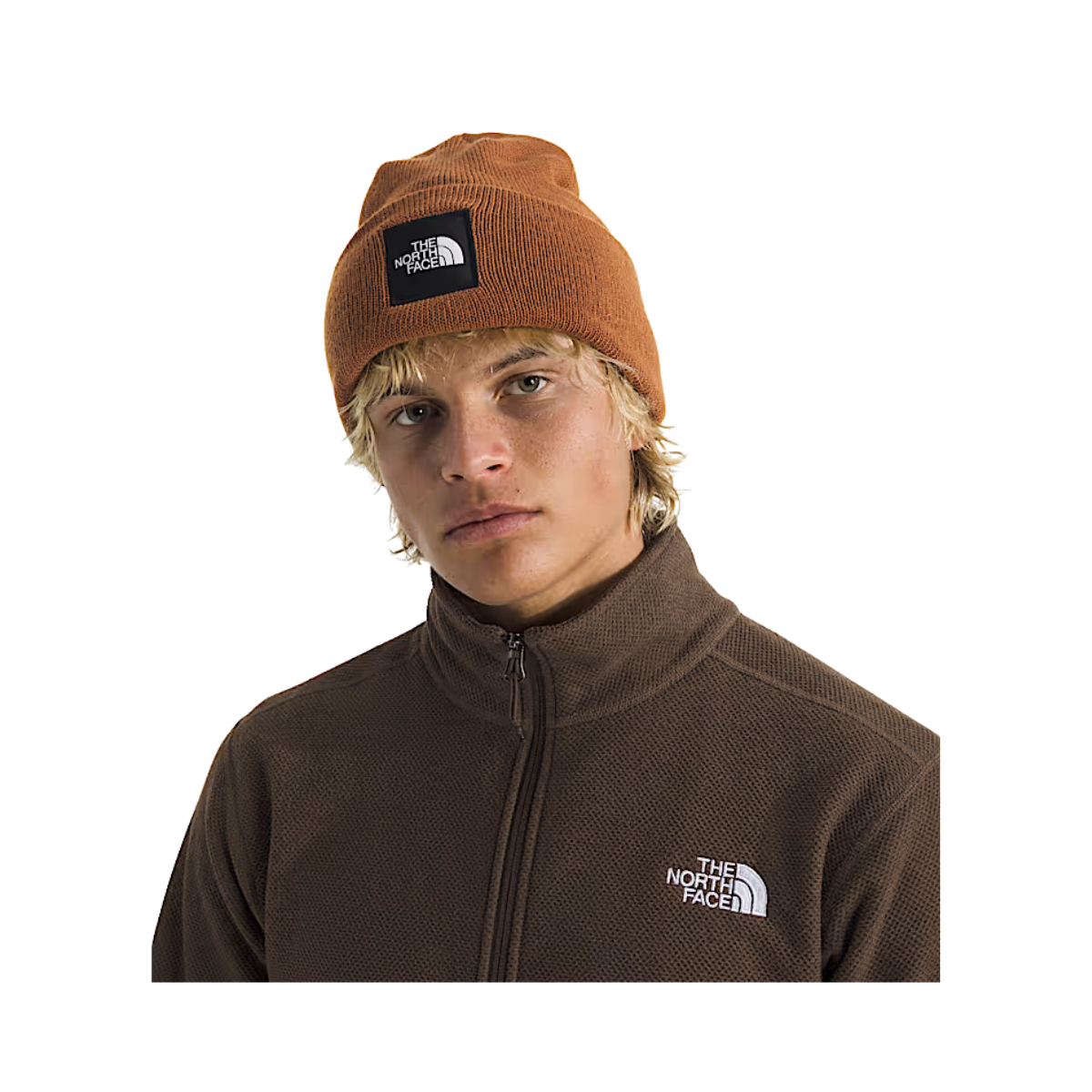 NORTHFACE_BIG_BOX_CUFFED_BEANIE_BURNT_UMBER_SIDE