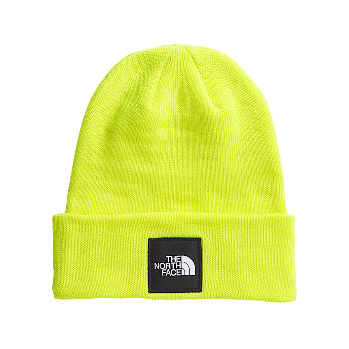 NORTHFACE_BIG_BOX_CUFFED_BEANIE_FIZZ_LIME_FRONT