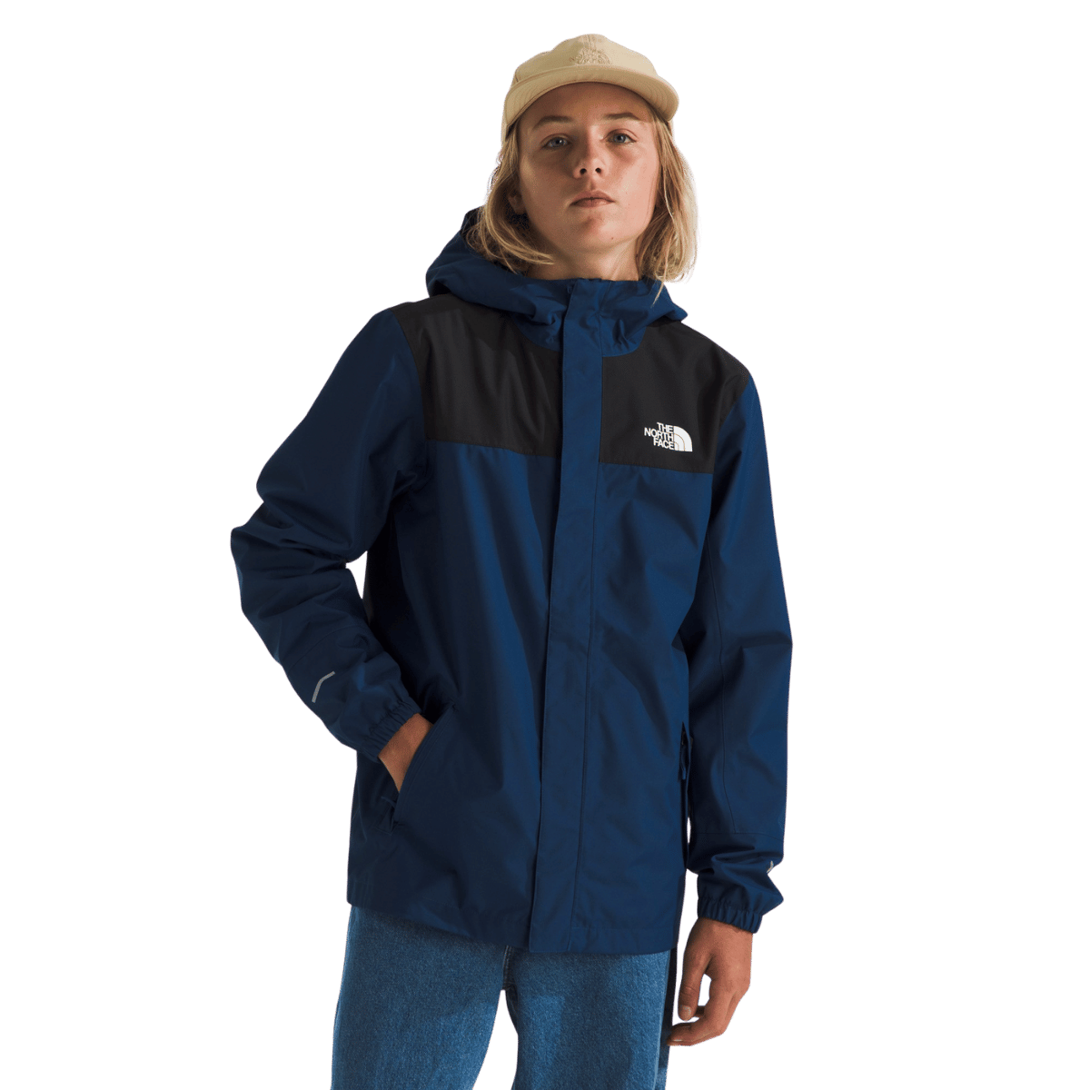 NORTHFACE BOY'S ANTORA RAIN JACKET - ESTATE BLUE WW FRONT