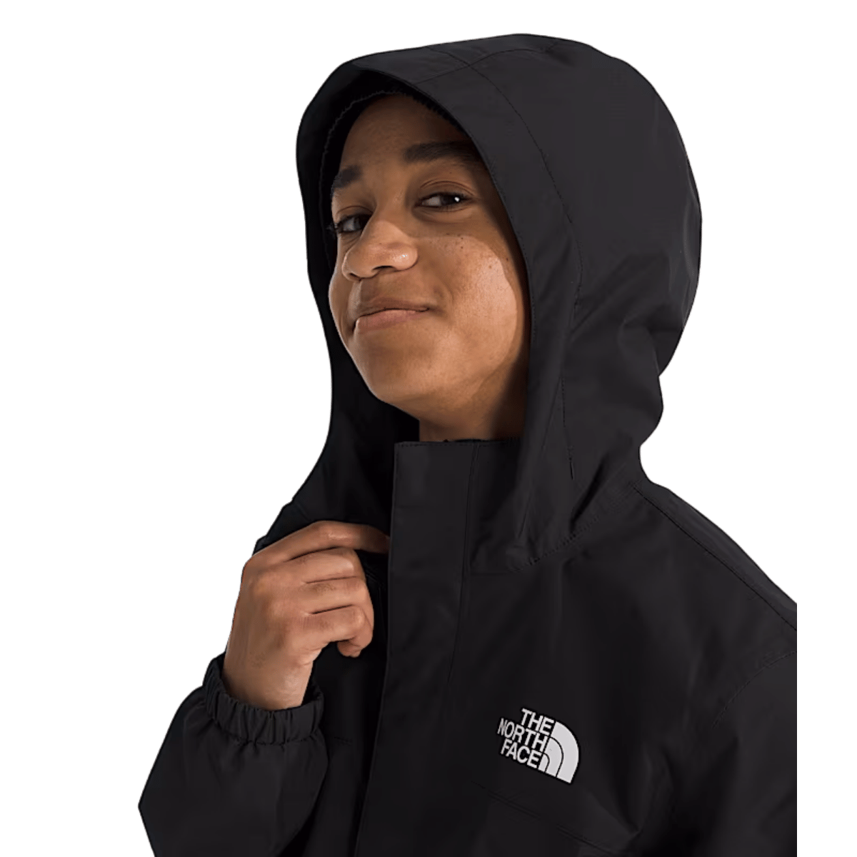 NORTHFACE BOY'S ANTORA RAIN JACKET - TNF BLACK/TNF BLACK WW HOODIE