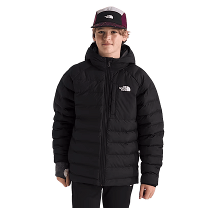  NORTHFACE BOY'S REVERSIBLE PERRITO HOODED JACKET - TNF BLACK/SMOKE PEARL WW FRONT