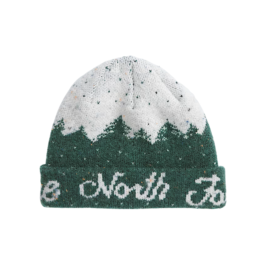NORTHFACE_CABIN_MOUNTAINSCAPE_CLASSIC_FIT_BEANIE_HUNTER_GRN_FRONT