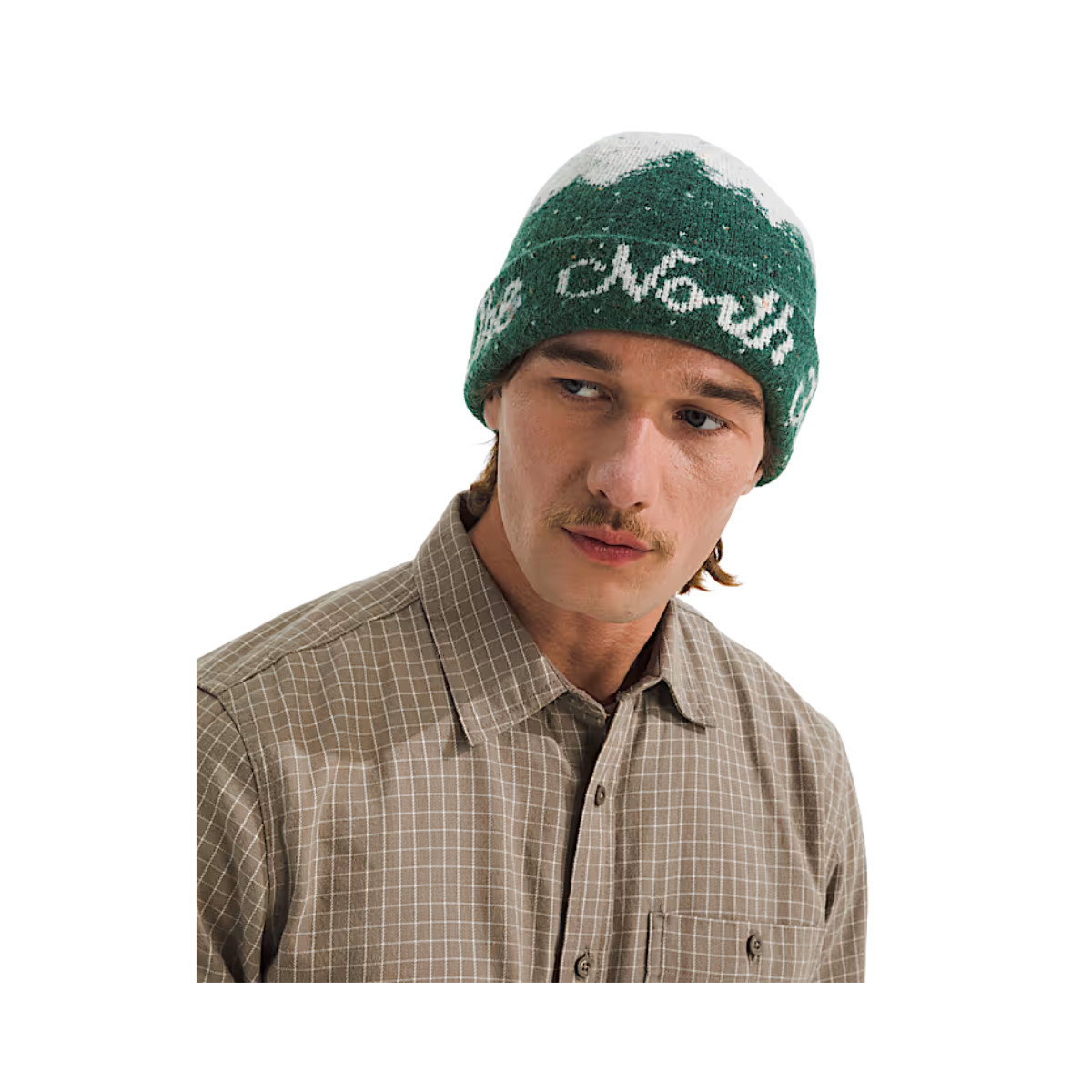NORTHFACE_CABIN_MOUNTAINSCAPE_CLASSIC_FIT_BEANIE_HUNTER_GRN_SIDE
