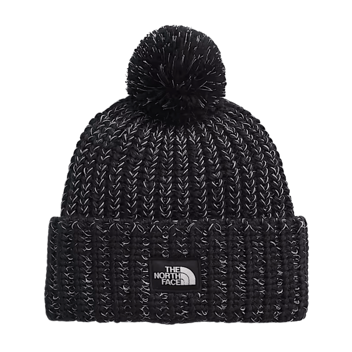 NORTHFACE COZY CHUNKY CABIN BEANIE - TNF BLACK/ WHITE DUNE FRONT