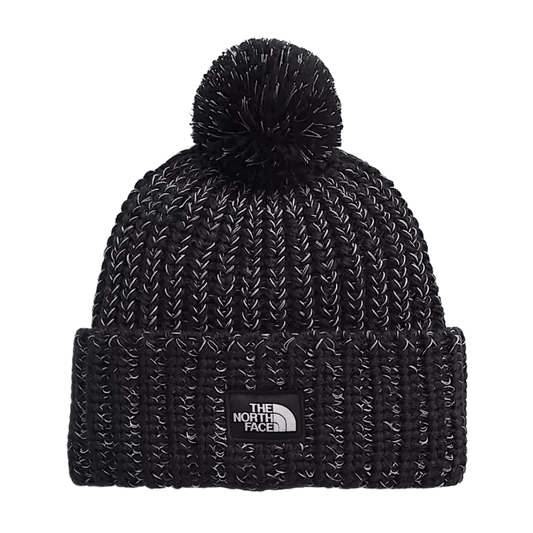 NORTHFACE COZY CHUNKY CABIN BEANIE - TNF BLACK/ WHITE DUNE FRONT