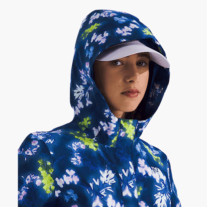 NORTHFACE GIRL'S ANTORA RAIN JACKET - BLUE FLORAL PRINT WW HOODIE