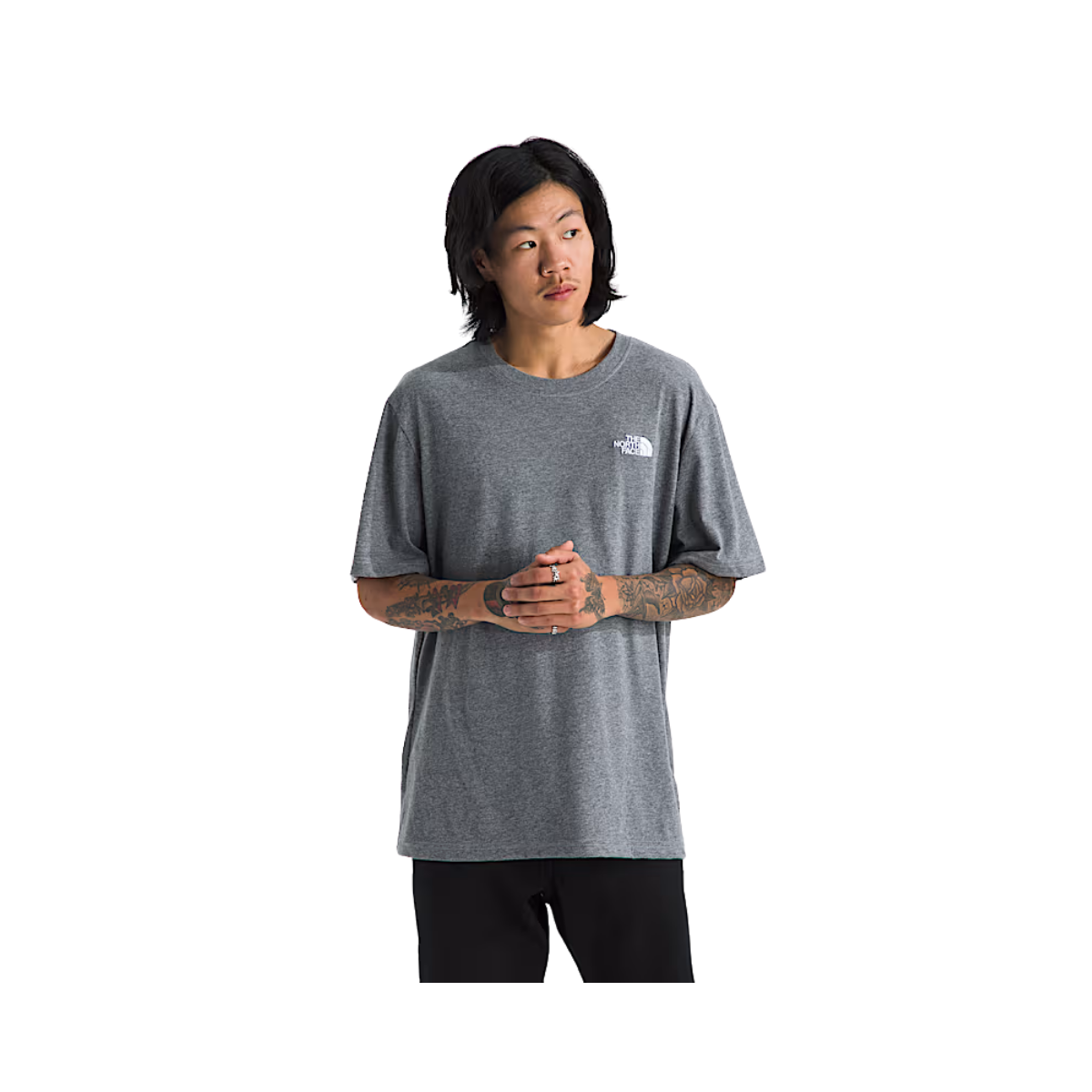 NORTHFACE_SHORT_SLEEVE_EVOLUTION_BOX_NSE_TEE_MED_GREY_FRONT