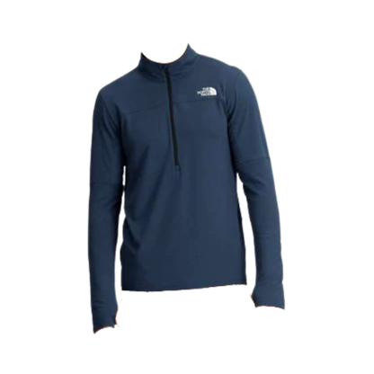 NORTHFACE SUNRISER 1/4 ZIP RECYCLED POLYESTER - SHADY BLUE - FRONT VIEW
