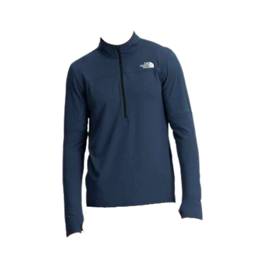 NORTHFACE SUNRISER 1/4 ZIP RECYCLED POLYESTER - SHADY BLUE - FRONT VIEW