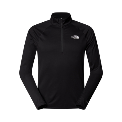 NORTHFACE SUNRISER 1/4 ZIP RECYCLED POLYESTER - TNF BLACK - FRONT VIEW