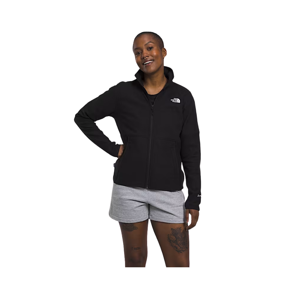 NORTHFACE WOMEN'S ALPINE POLARTEC 100 VERSATILE JACKET - TNF BLACK - FRONT VIEW