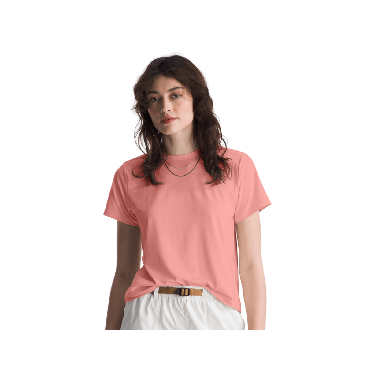 THE NORTH FACE WOMEN'S DUNE SKY FLASHDRY SHORT SLEEVE - LIGHT MAHOGANY - FRONT VIEW