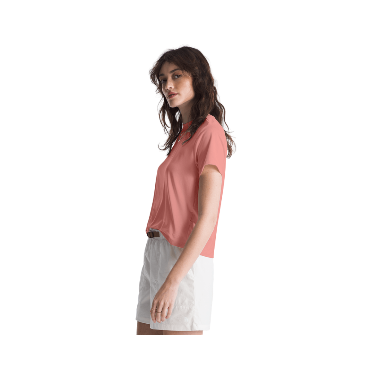 THE NORTH FACE WOMEN'S DUNE SKY FLASHDRY SHORT SLEEVE - LIGHT MAHOGANY - SIDE VIEW