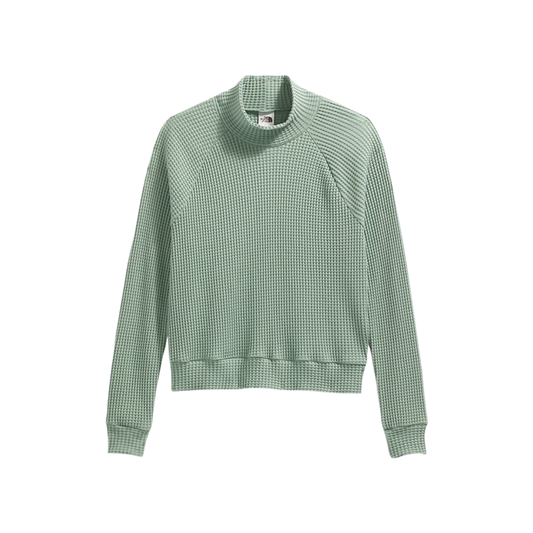NORTHFACE_WOMEN_LONG_SLEEVE_COTTON_MOCK_NECK_CHABOT_SLATE_MOSS_FRONT