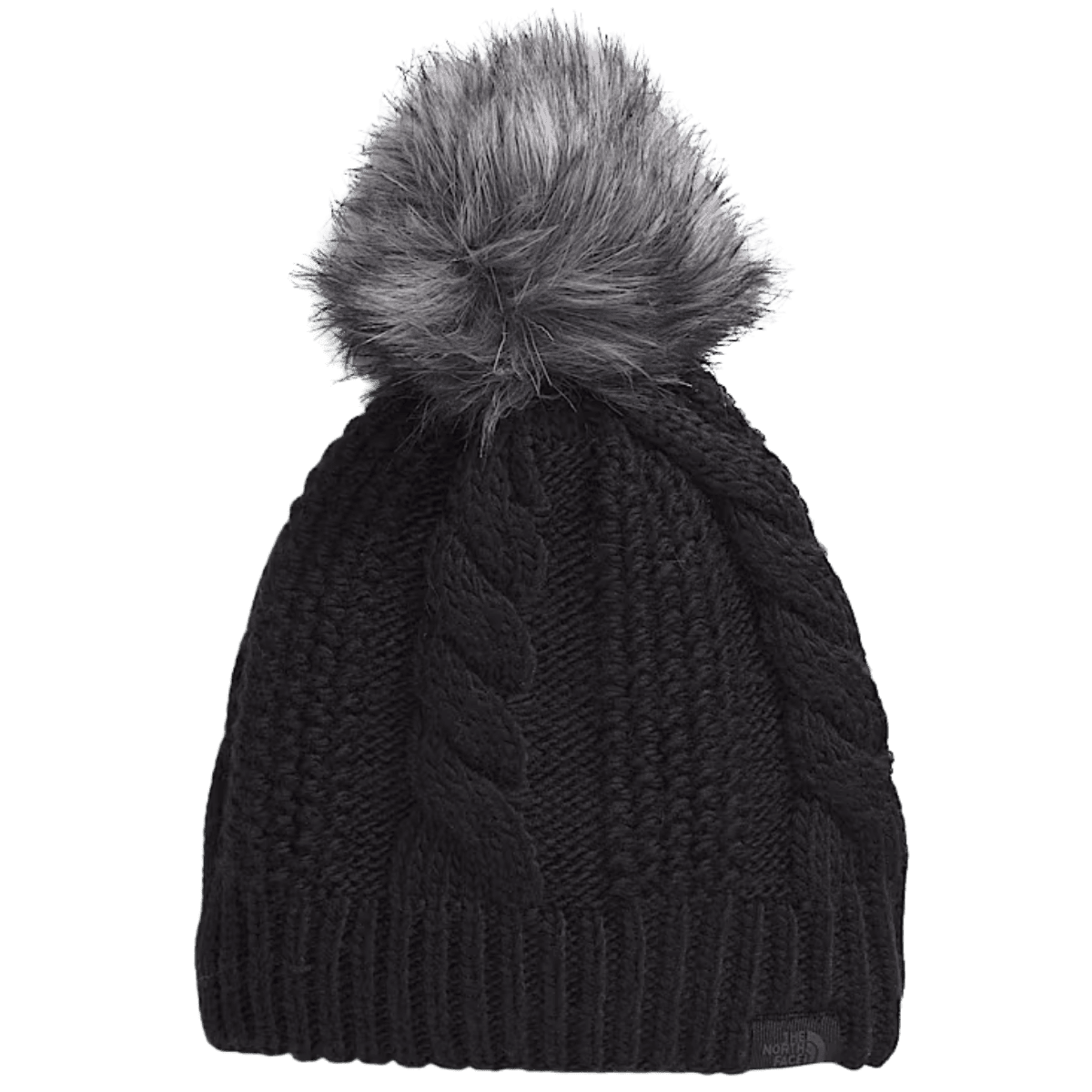 NORTHFACE WOMEN' OH MEGA FUR POM LINED BEANIE - TNF BLACK FRONT