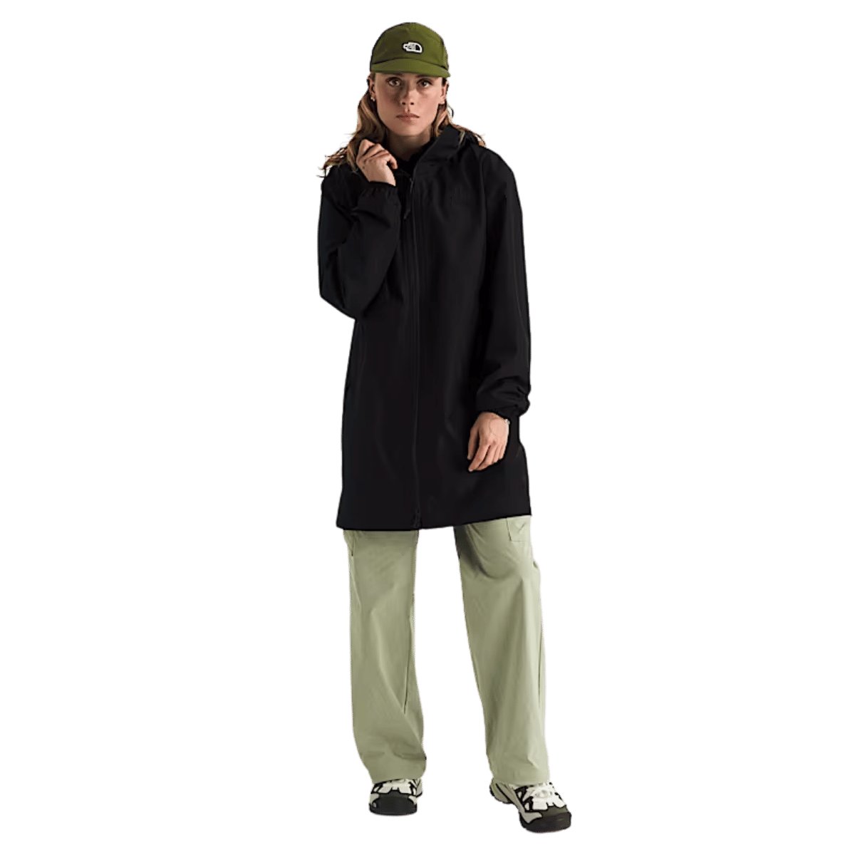 NORTHFACE WOMEN'S DAYBREAK MID RAIN PARKA - TNF BLACK WW FRONT