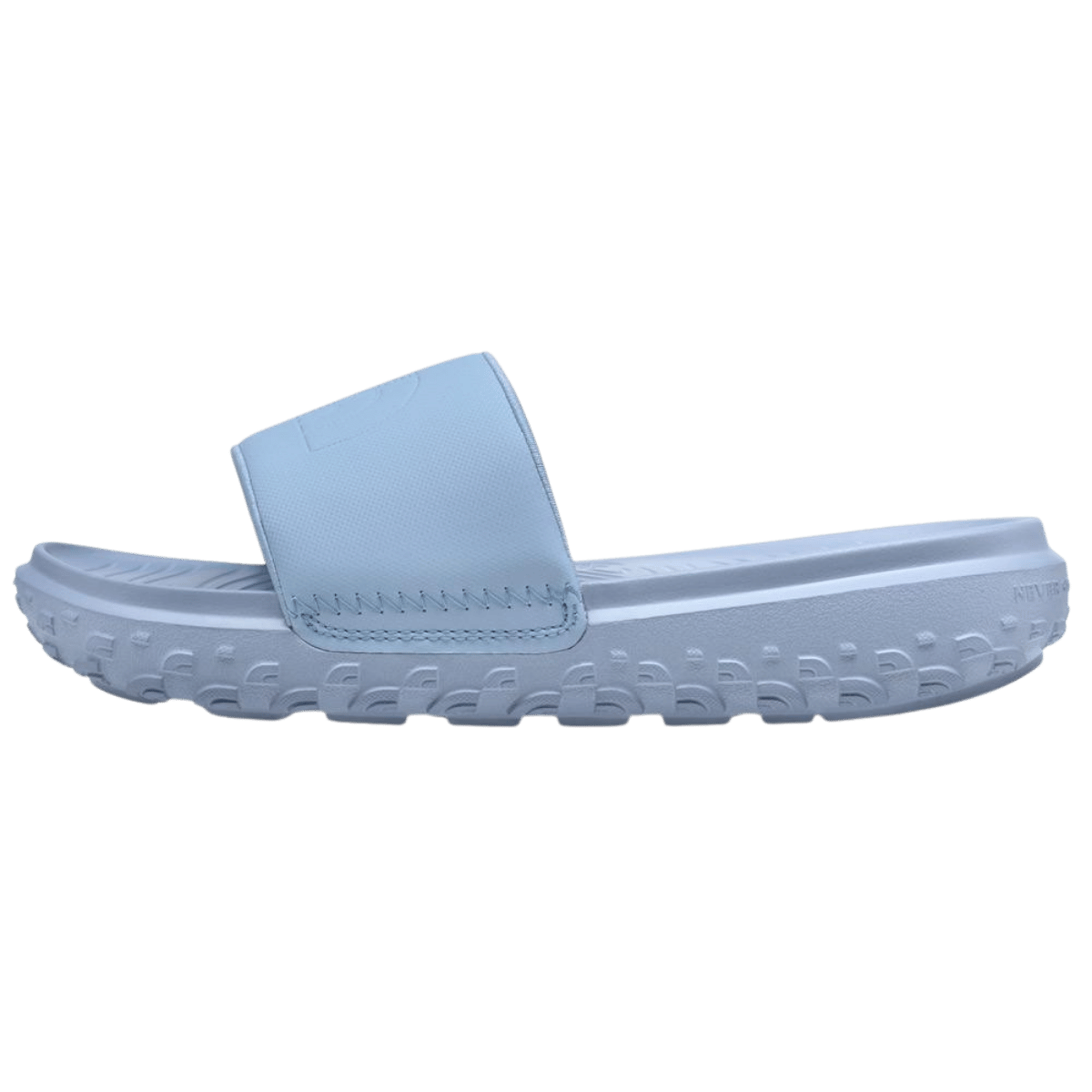 NORTHFACE WOMEN'S NEVER STOP CUSH SLIDE STEEL BLUE SIDE