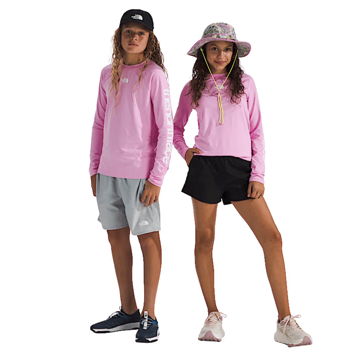 NORTHFACE YOUTH AMPHIBIOUS LONGSLEEVE TEE - CYBER PINK WW FRONT