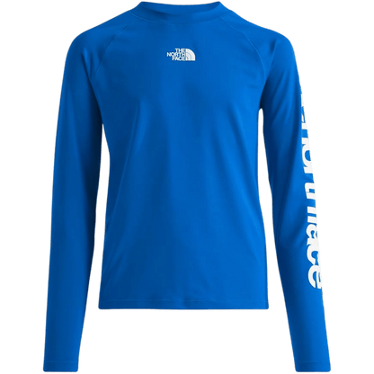NORTHFACE YOUTH AMPHIBIOUS LONGSLEEVE TEE - HERO BLUE FRONT
