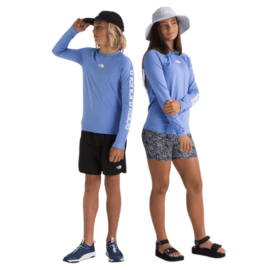 NORTHFACE YOUTH AMPHIBIOUS LONGSLEEVE TEE - VIRTUAL BLUE WW FRONT