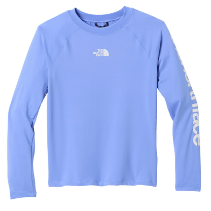 NORTHFACE YOUTH AMPHIBIOUS LONGSLEEVE TEE - VIRTUAL BLUE FRONT