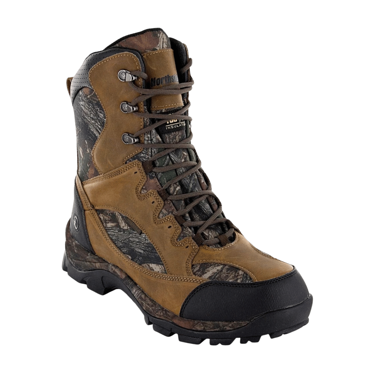 NORTHSIDE MEN'S RENEGADE 9" LEATHER 800GR WP - TAN / CAMO - LEFT SIDE ANGLE