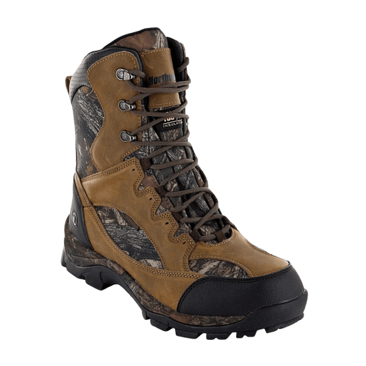 NORTHSIDE MEN'S RENEGADE 9" LEATHER 800GR WP - TAN / CAMO - LEFT SIDE ANGLE