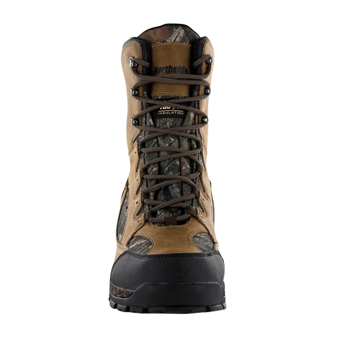 NORTHSIDE MEN'S RENEGADE 9" LEATHER 800GR WP - TAN / CAMO - FRONT VIEW