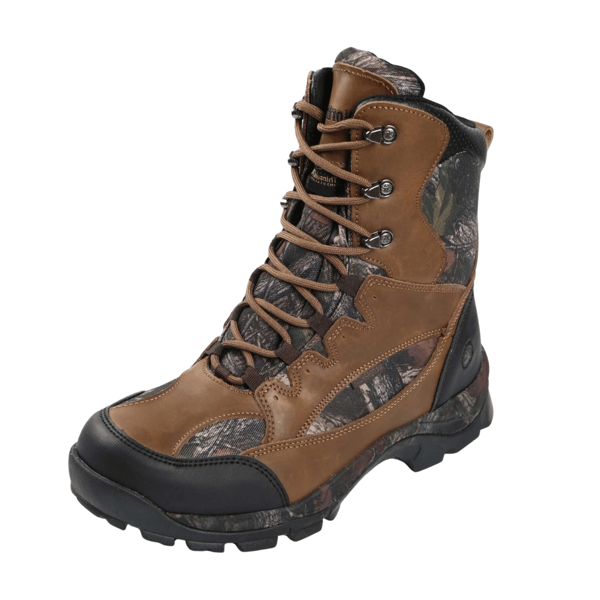 NORTHSIDE MEN'S RENEGADE 9" LEATHER 800GR WP - TAN / CAMO - RIGHT SIDE ANGLE