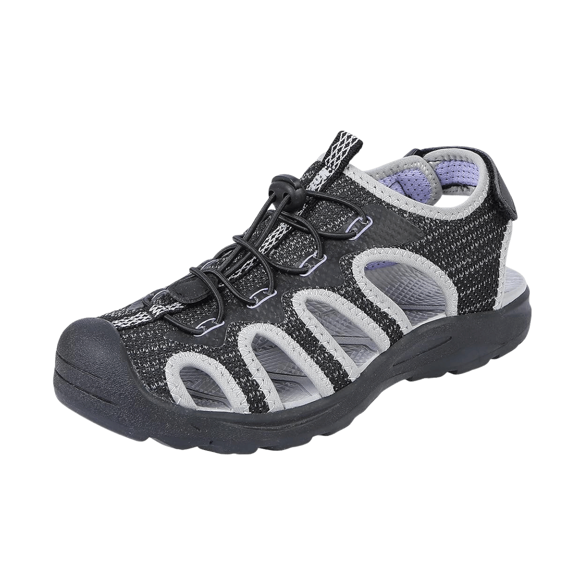 NORTHSIDE WOMEN'S TORRANCE CLOSED TOE SANDAL - BLACK/LILAC FRONT