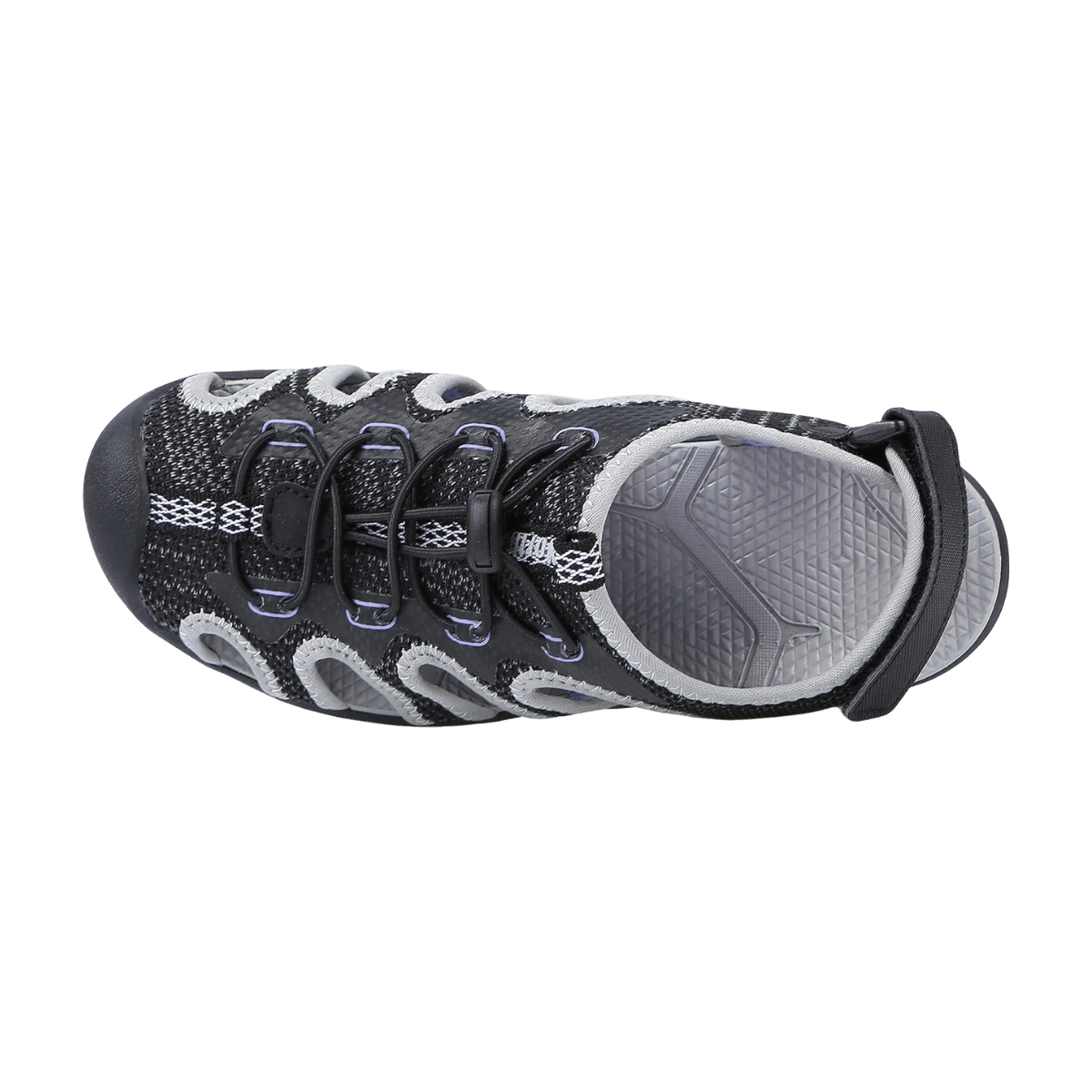   NORTHSIDE WOMEN'S TORRANCE CLOSED TOE SANDAL - BLACK/LILAC TOP VIEW