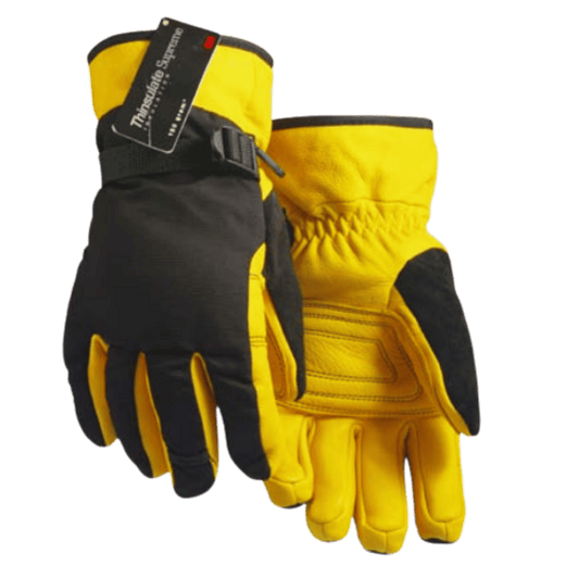 NORTHSTAR MEN'S DEERSKIN SKI GLOVES - TAN/BLACK (LINED)