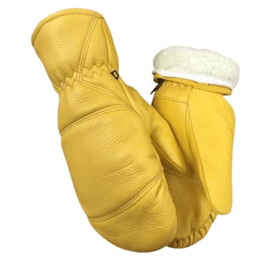 NORTHSTAR UNISEX GRAIN DEERSKIN MITT WITH POLAR LINER - TAN