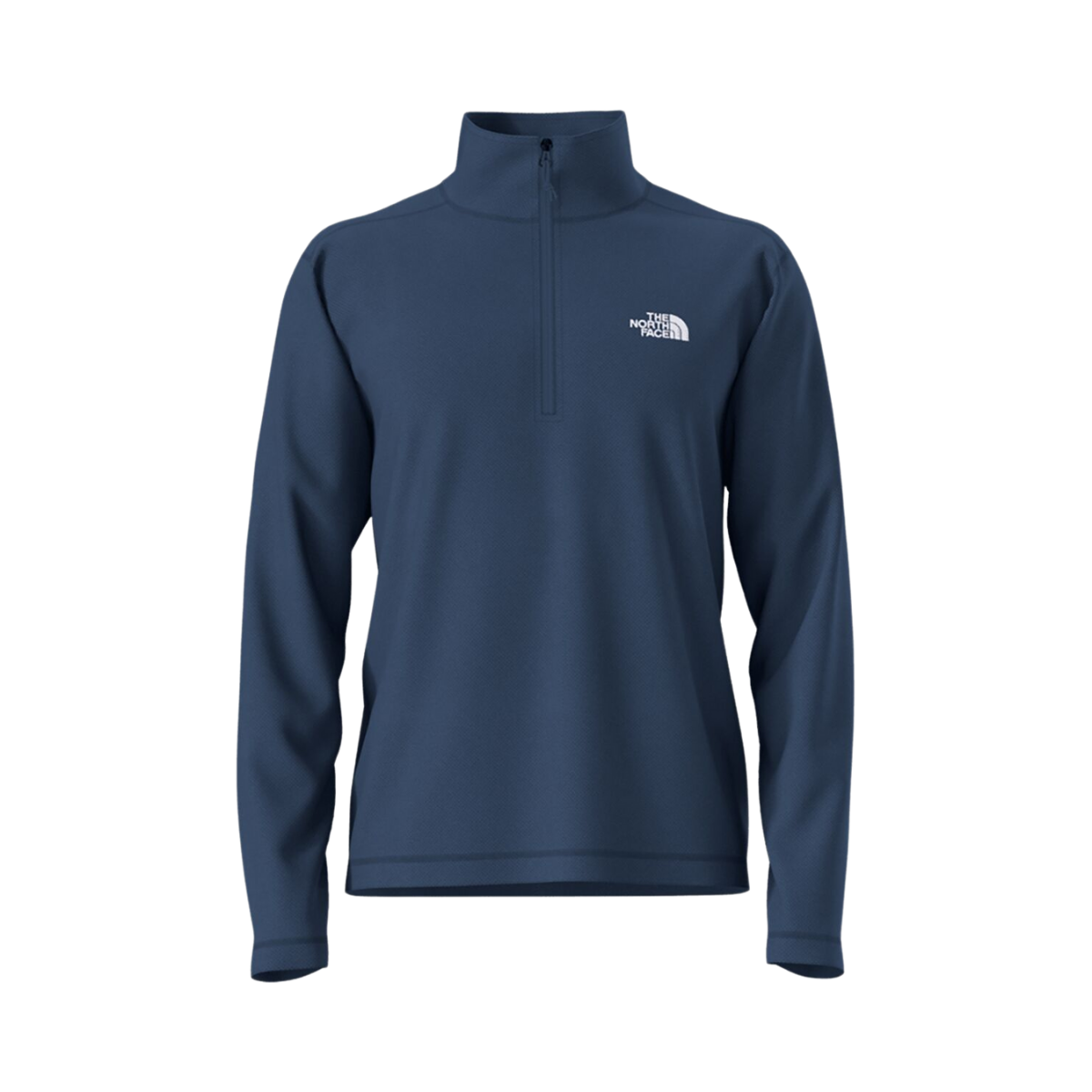 NORTH_FACE_TEXTURED_CAP_ROCK_1_4_ZIP_FLEECE_JACKET_SHADY_BLUE_HEATHER_FRONT