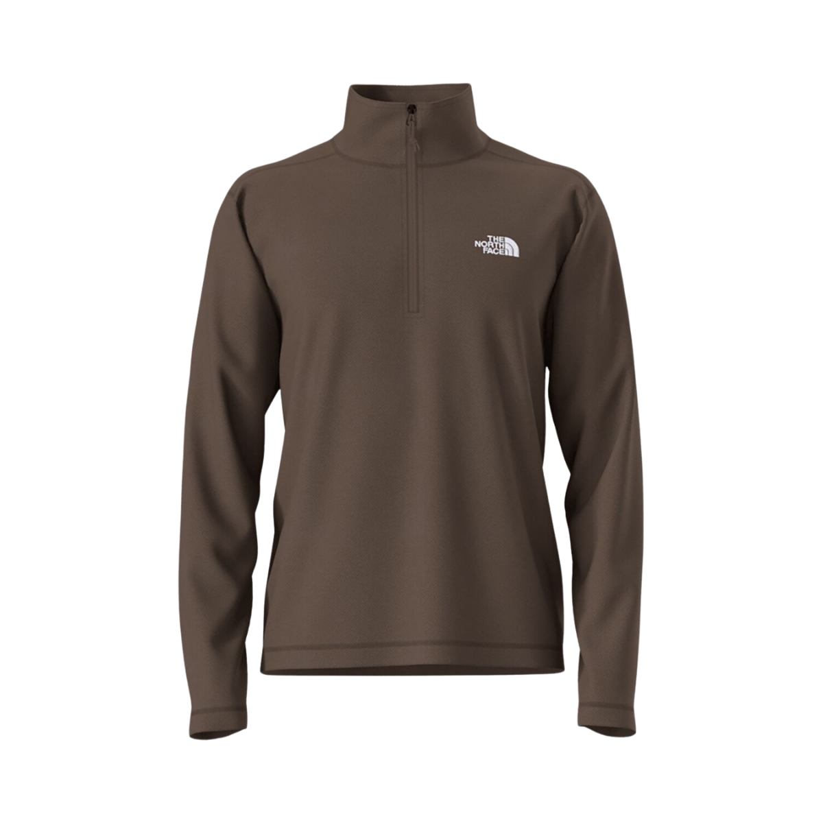 NORTH_FACE_TEXTURED_CAP_ROCK_1_4_ZIP_FLEECE_JACKET_SMOKEY_BROWN_HEATHER_FRONT
