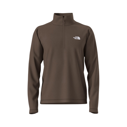 NORTH_FACE_TEXTURED_CAP_ROCK_1_4_ZIP_FLEECE_JACKET_SMOKEY_BROWN_HEATHER_FRONT