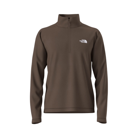 NORTH_FACE_TEXTURED_CAP_ROCK_1_4_ZIP_FLEECE_JACKET_SMOKEY_BROWN_HEATHER_FRONT