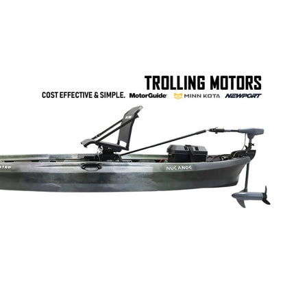 NUCANOE UNLIMITED 12.5 KAYAK - 12'6" - TUNDRA showing optional trolling motor stern setup