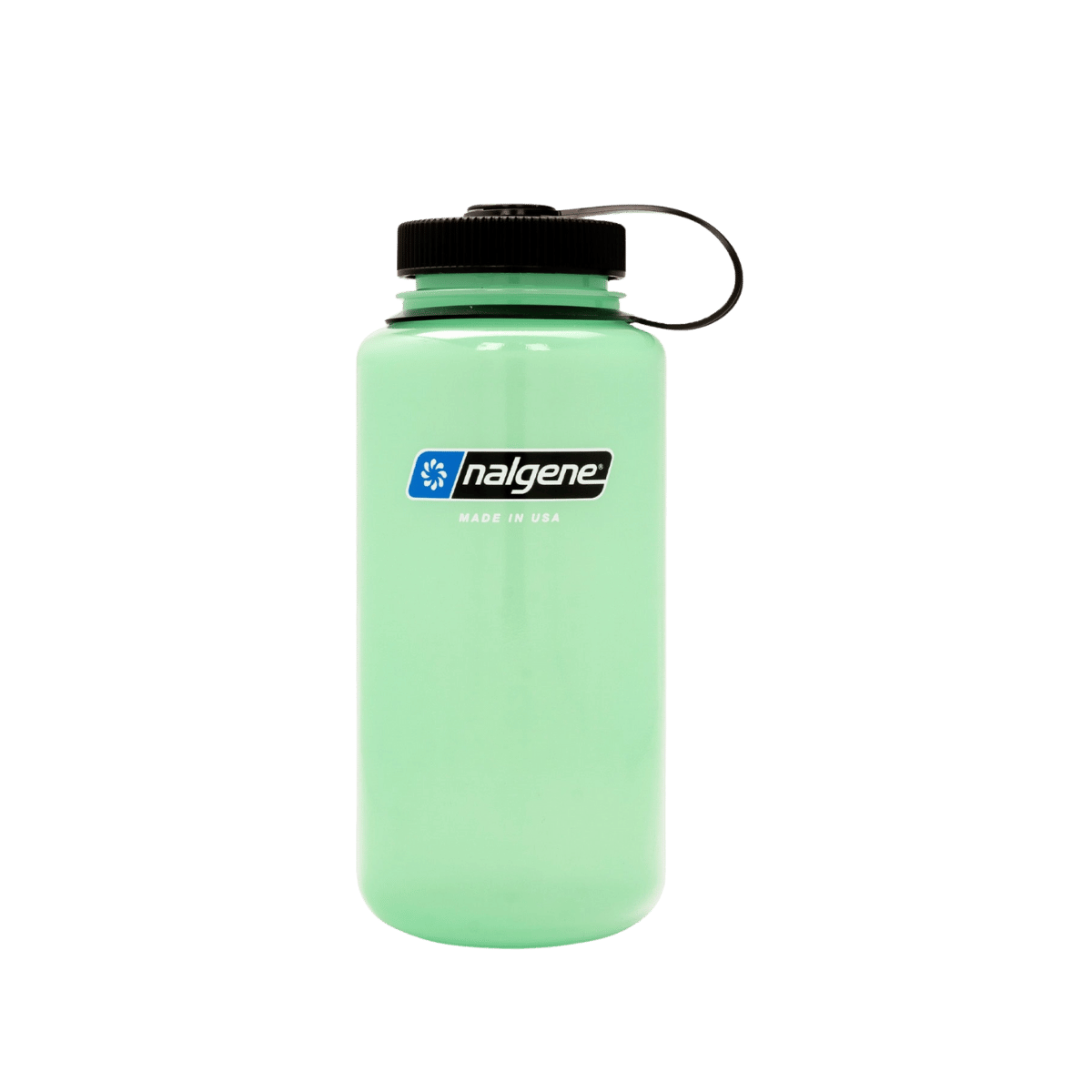 NALGENE WIDE MOUTH SUSTAIN BOTTLE 32OZ - GLOW GREEN - FRONT VIEW