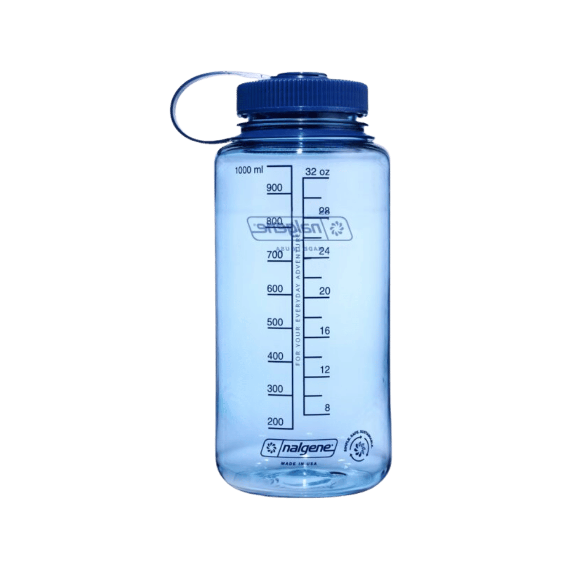 NALGENE WIDE MOUTH SUSTAIN BOTTLE 32OZ - BABY BLUE - BACK VIEW