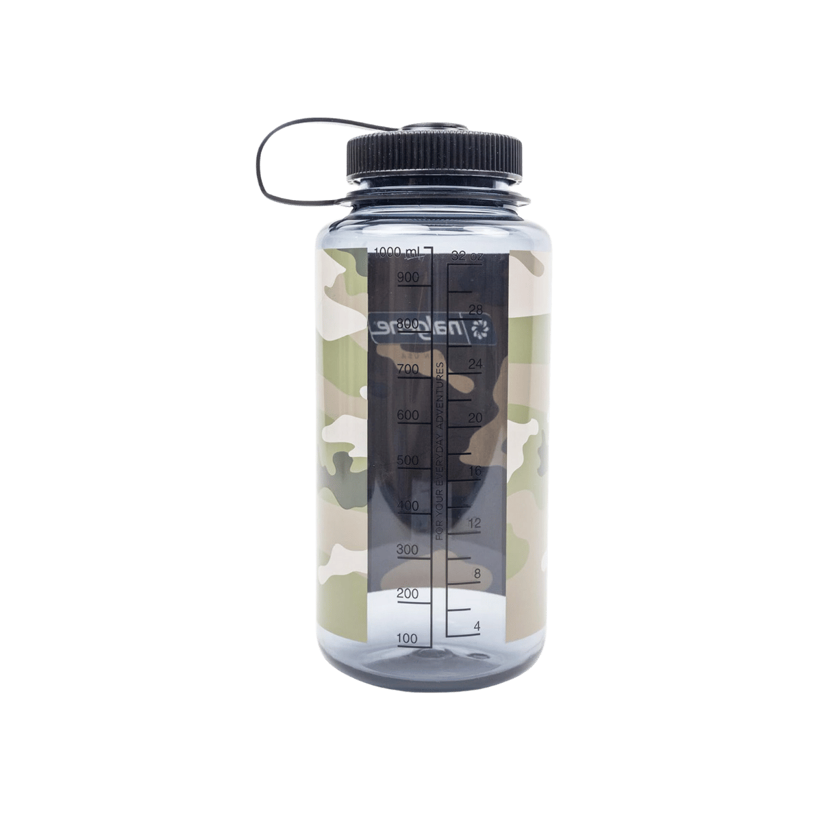 NALGENE WIDE MOUTH SUSTAIN BOTTLE 32OZ - CAMO GRAY - BACK VIEW