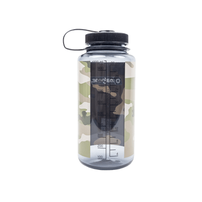 NALGENE WIDE MOUTH SUSTAIN BOTTLE 32OZ - CAMO GRAY - BACK VIEW