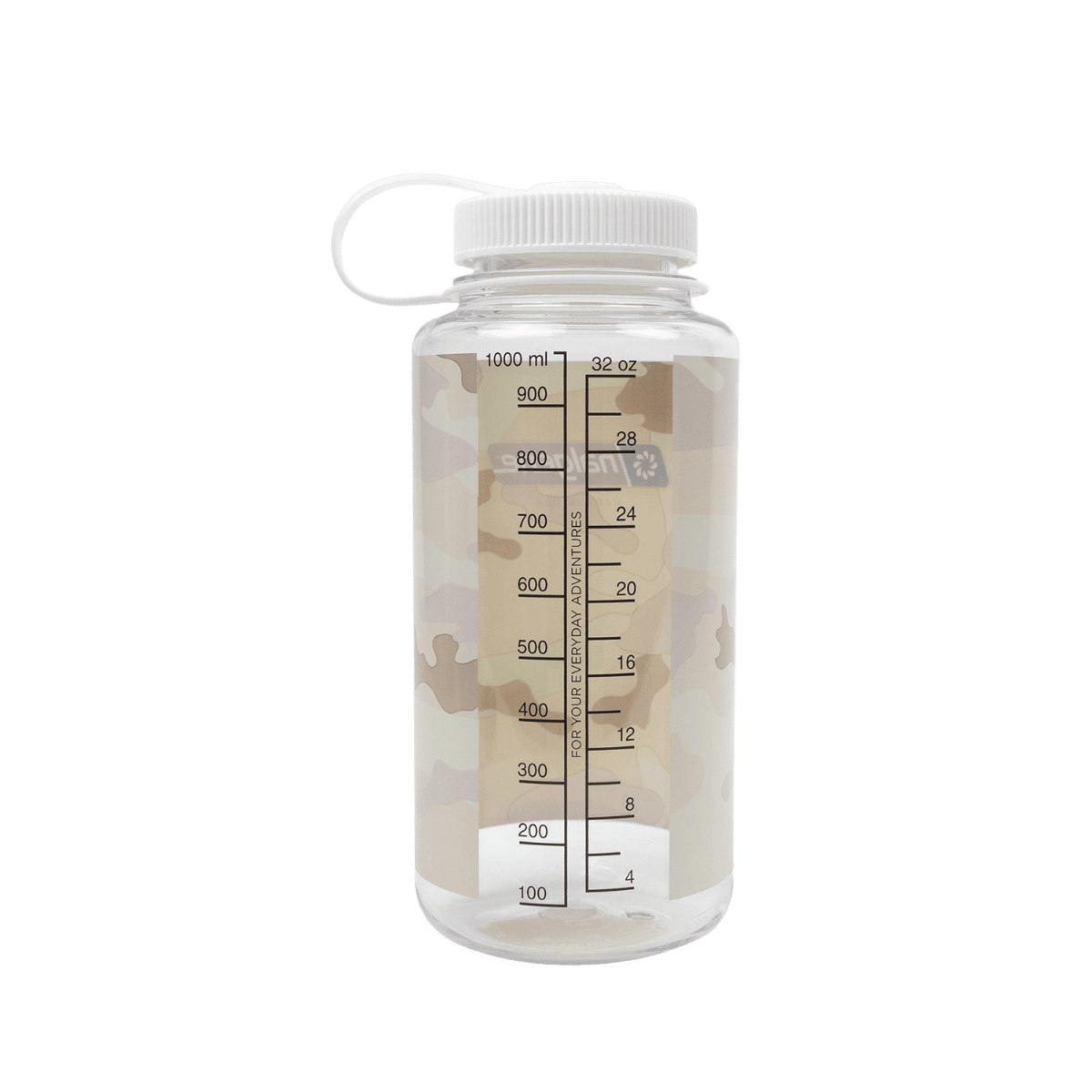 NALGENE WIDE MOUTH SUSTAIN BOTTLE 32OZ - CAMO CLEAR - BACK VIEW